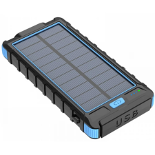 CELLECT Solar Power Bank, 10000mAh, Fekete-Kék power bank