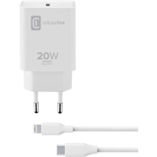 CELLULARLINE 1xUSB-C hálózati adapter + USB-C-Lightning kábel fehér (ACHIPHKITC2LMFI20W) mobiltelefon kellék