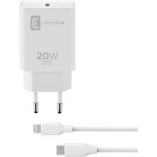 CELLULARLINE 1xUSB-C hálózati adapter + USB-C-Lightning kábel fehér (ACHIPHKITC2LMFI20W) (ACHIPHKITC2LMFI20W) mobiltelefon kellék