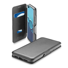 CELLULARLINE BOOK CLUTCH tok álló, bőr hatású (FLIP, oldalra nyíló, bankkártyatartó funkció) FEKETE [Huawei P40] (BOOKCLU2P40K) tok és táska