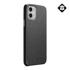 CELLULARLINE ELITE műanyag telefonvédő (mikrofiber belső, valódi bőr hátlap) FEKETE [Apple iPhone 12 mini] (ELITECIPH12K) tok és táska