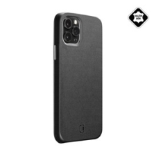 CELLULARLINE ELITE műanyag telefonvédő (mikrofiber belső, valódi bőr hátlap) FEKETE | ELITECIPH12PRMK tok és táska
