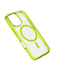 CELLULARLINE ikonikus hátlap Magsafe támogatással Apple iphone 16 Pro Max készülékhez, átlátszó/lime ICONICMAGIPH16PRML