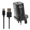 CELLULARLINE utazó töltő USB aljzat (12W, UK, földelt + lightning kábel) FEKETE (ACHKITMFI12WUKK)