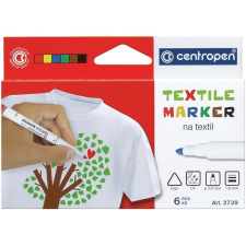 Centropen 2739 Textilmarker, 6 db filctoll, marker