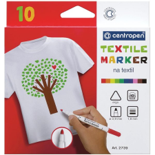 Centropen 2739 Textilmarker, ergo, 10 db a csomagban filctoll, marker