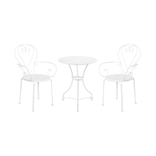 Century két személyes kerti bútor szett karfás székkel, fehér kerti bútor