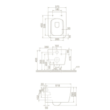 CeraStyle HERA fali WC - MATT SZÜRKE - rimless - perem nélküli - rejtett szerelésű - mély öblítés szaniter