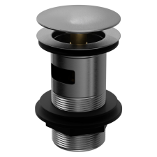 CeraStyle Klikk - klakk leeresztőszelep - KEREK - matt szürke - túlfolyós mosdókagylóhoz - Ø 73 mm szaniter