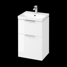 Cersanit CITY ALSÓSZEKRÉNY MOSDÓVAL 50,5X78,6X40CM, FÉNYES FEHÉR, 2 FIÓKKAL, FÜGGESZTETT fürdőszoba bútor