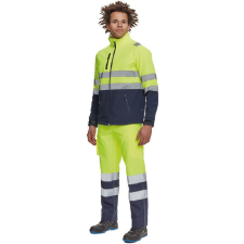 Cerva Granda Láthatósági Softshell Kabát HV Sárga/Sötétkék - XXL láthatósági ruházat