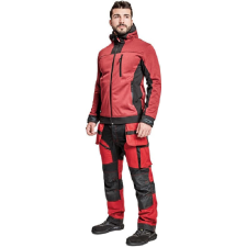 Cerva HUYER SOFTSHELL kabát (piros/fekete, XS) munkaruha