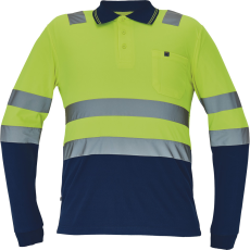 Cerva LEON HV póló hosszú ujjú sárga/navy 4XL