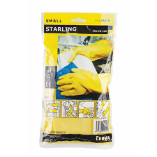 Cerva STARLING háztartási latex kesztyű (sárga*, 7) védőkesztyű