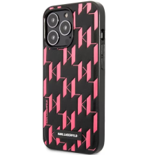 Cg mobile Apple iPhone 13 Pro, Műanyag hátlap védőtok, Monogram minta, Karl Lagerfeld Monogram Plague, fekete/rózsaszín tok és táska