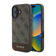 Cg mobile Apple iPhone 16 guess 4g stripe műanyag telefonvédő (textil hátlap) világosbarna tok és táska