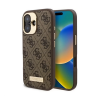 Cg mobile Apple iPhone 16 Plus guess 4g logo plate szilikon telefonvédő (textil hátlap, magsafe) világosbarna