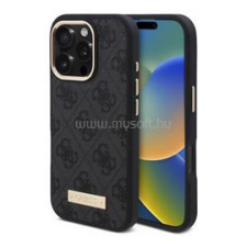 Cg mobile GUESS 4G LOGO PLATE szilikon telefonvédő (textil hátlap, MagSafe) FEKETE (GUHMP16LU4GPRK) tok és táska
