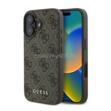Cg mobile GUESS 4G METAL GOLD LOGO műanyag telefonvédő (textil hátlap) SÖTÉTBARNA (GUHCP16SG4GFBR) tok és táska