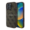 Cg mobile GUESS 4G RING CLASSIC LOGO szilikon telefonvédő (ütésállóság, textil hátlap, MagSafe) SÖTÉTBARNA (GUHMP16LG4GFRW)