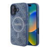 Cg mobile GUESS 4G RING CLASSIC LOGO szilikon telefonvédő (ütésállóság, textil hátlap, MagSafe) VILÁGOSKÉK (GUHMP16SG4GFRB)