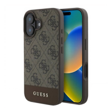 Cg mobile GUESS 4G STRIPE műanyag telefonvédő (textil hátlap) BARNA Apple iPhone 16 tok és táska