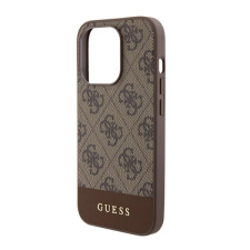 Cg mobile GUESS 4G STRIPE műanyag telefonvédő (textil hátlap, MagSafe) BARNA Apple iPhone 15 Pro tok és táska
