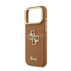 Cg mobile GUESS GRAINED BIG 4G &amp; STAND CAMERA szilikon telefonvédő (műanyag hátlap, ECO bőr hatású hátlap, kitámasztó) BARNA (GUHCP17XPCS4GSW)