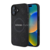 Cg mobile GUESS SAFFIANO PEONY CLASSIC LOGO szilikon telefonvédő (ütésállóság, bőr hatású hátlap, MagSafe) FEKETE (GUHMP16MPSAPSMEK)