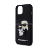 Cg mobile KARL LAGERFELD 3D RUBBER KARL AND CHOUPETTE szilikon telefonvédő (ütésállóság, légpárnás sarok, műanyag hátlap) FEKETE (KLHCP13M3DRKCNK)