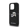 Cg mobile KARL LAGERFELD MONOGRAM KARL &amp; CHOUPETTE HEAD PIN szilikon telefonvédő (ütésállóság, bőr hatású hátlap) FEKETE (KLHCP16LPGKLKCPK)