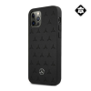 Cg mobile MERCEDES-BENZ LEATHER STARS PATTERN szilikon telefonvédő (valódi bőr hátlap) FEKETE Apple iPhone 12 Pro Max (MEHCP12LPSQBK) (MEHCP12LPSQBK)