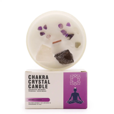  Chakra Gyertya Kristályokkal - Korona Chakra gyógyhatású készítmény
