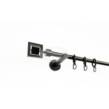  Chicago fekete 1 rudas fém karnis szett - modern tartóval - 200 cm karnis, függönyrúd