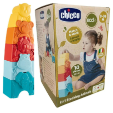  Chicco Állatos torony ECO+ 2in1 építőjáték 9 hó+ készségfejlesztő
