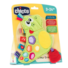 Chicco Arthur dínó textil csörgő-rágóka textil bébijáték rágóka