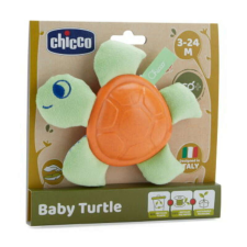 Chicco Baby Turtle Eco+ bébiteknős rágókás textiljáték ökoanyagból rágóka
