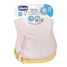 Chicco Milky Bib előke nedvszívó nyakrésszel és cumipánttal - 2 db szivacsbetétes előke előke