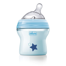 Chicco NaturalFeeling cumisüveg normál folyású ferde cumival - 150 ml kék cumisüveg