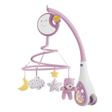 Chicco Next 2 Dreams zenélő forgóka - éjszakai fény rózsaszín bébijáték kiságyra