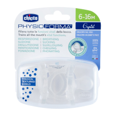  CHICCO Physio Luxe teljesen szilikon cumi 6-12m crystal 2 db cumi