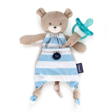 Chicco pocket friend Szundikendő cumitartó pánttal - Maci - kék bébiplüss