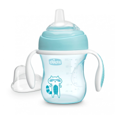 Chicco Transition Cup csöpögésmentes, szilikoncsőrös itatópohár fülekkel 4 hó+ 200 ml (kék) itatópohár