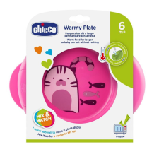 Chicco Warmy plate melegentartó tányér- rózsaszín babaétkészlet