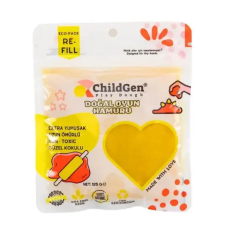 ChildGen 100% természetes gyurma visszazárható tasakban 125 gr, Sárga kreatív és készségfejlesztő