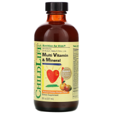 Childlife Multivitamin és ásványi anyag, természetes narancs-mangó íz, 237 ml, Childlife vitamin és táplálékkiegészítő