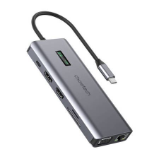 CHOETECH 12in1 USB-C HUB szürke (HUB-M26) (HUB-M26) hub és switch
