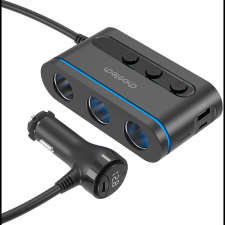 CHOETECH 3 Sockets 2C+1A PD30W Cigarette Lighter Splitter (TC0021) mobiltelefon kellék