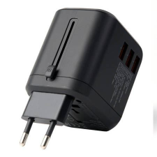 CHOETECH PD5008 utazó hálózati töltő 3xUSB-A 1xUSB-30W fekete (PD5008) mobiltelefon kellék