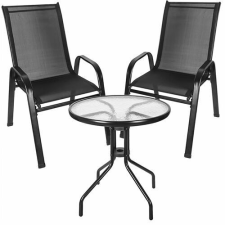 Chomik 2 személyes Balkon-kerti szett (asztal+2szék) - fekete kerti bútor